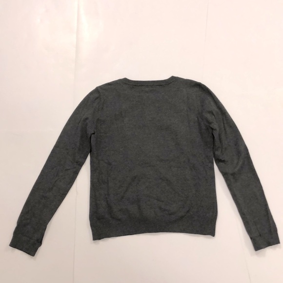 Vince Camuto S Cardigan Grey Sweater Black Lace Button Down Excellent Condition - Picture 4 of 7